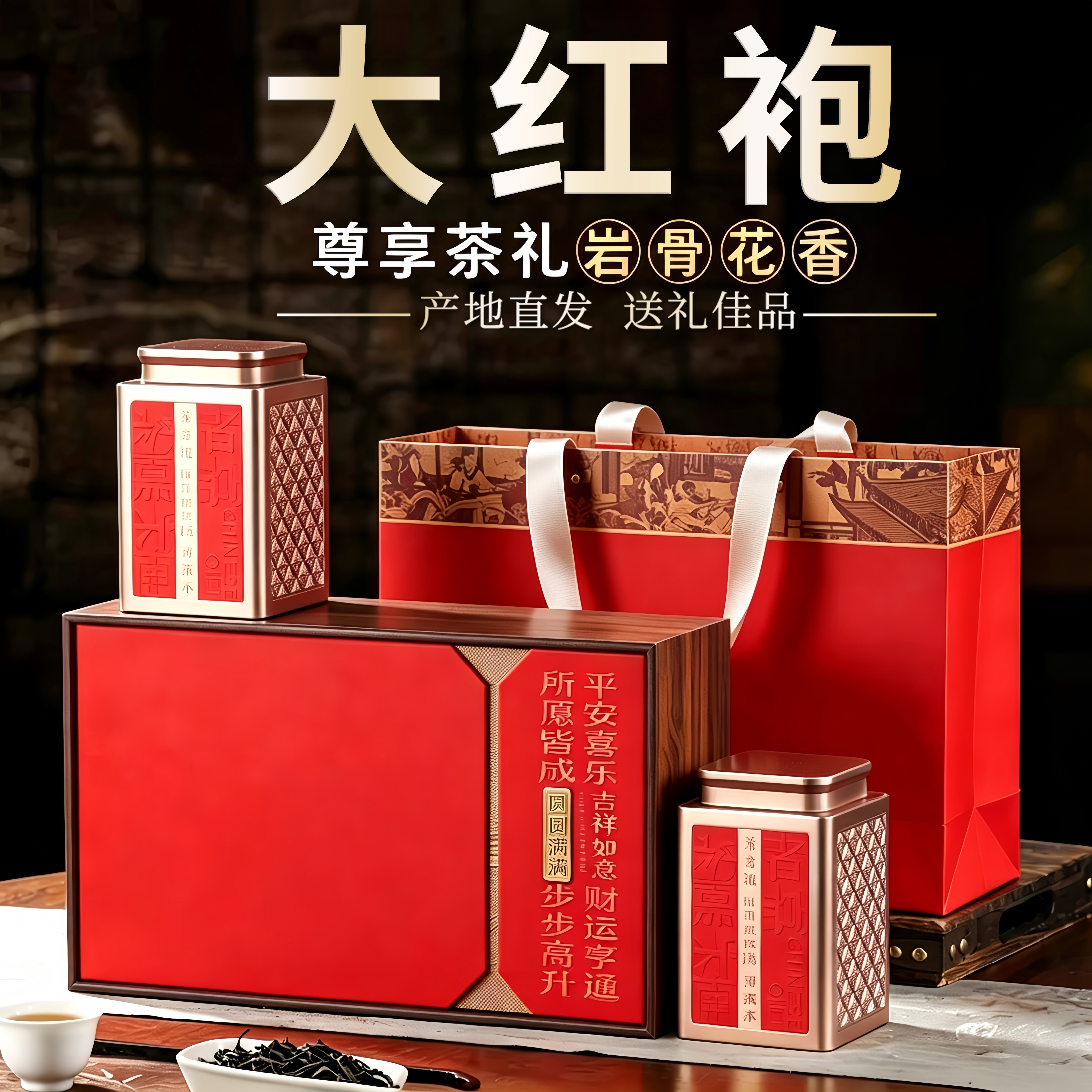 大气礼赠过节佳品大红袍送礼装图片