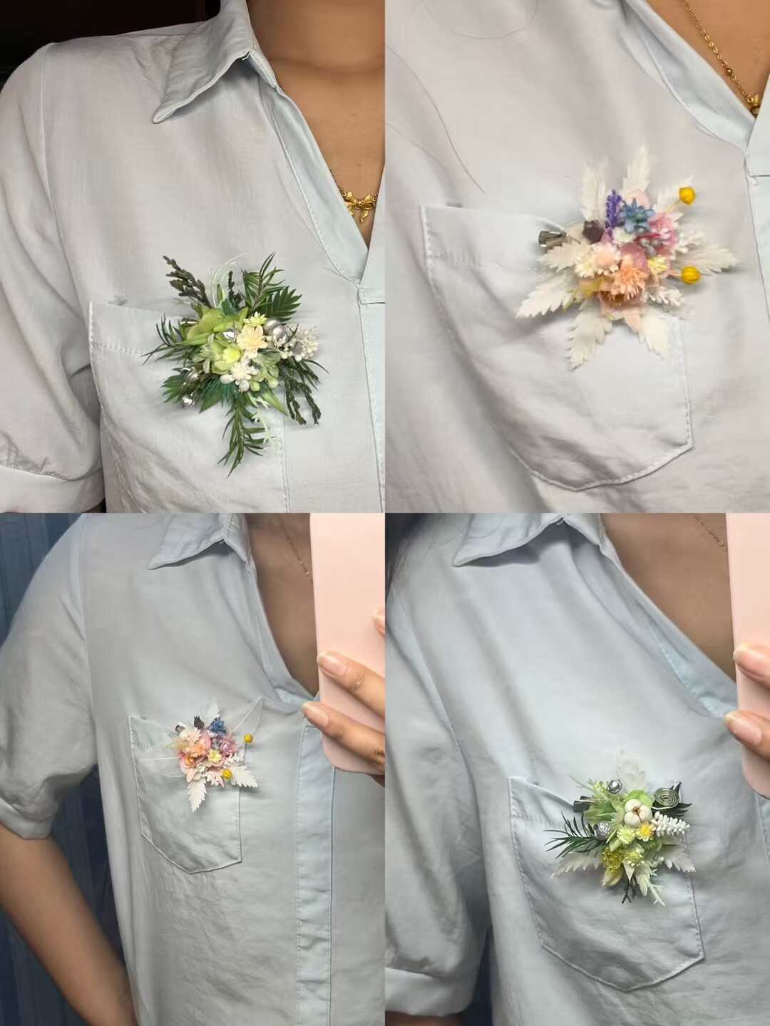 毕业季永生花胸针戒指手工制作干花胸花婚礼伴娘姐妹团活动手腕花图片