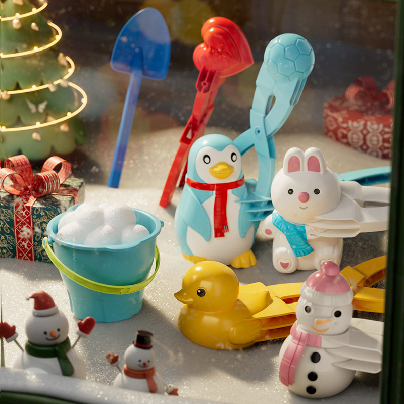 儿童玩雪工具鸭子夹雪球神器套装