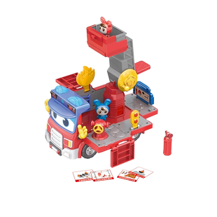 百变校巴儿童变形机器人玩具校车消防车队长警长车长歌德场景