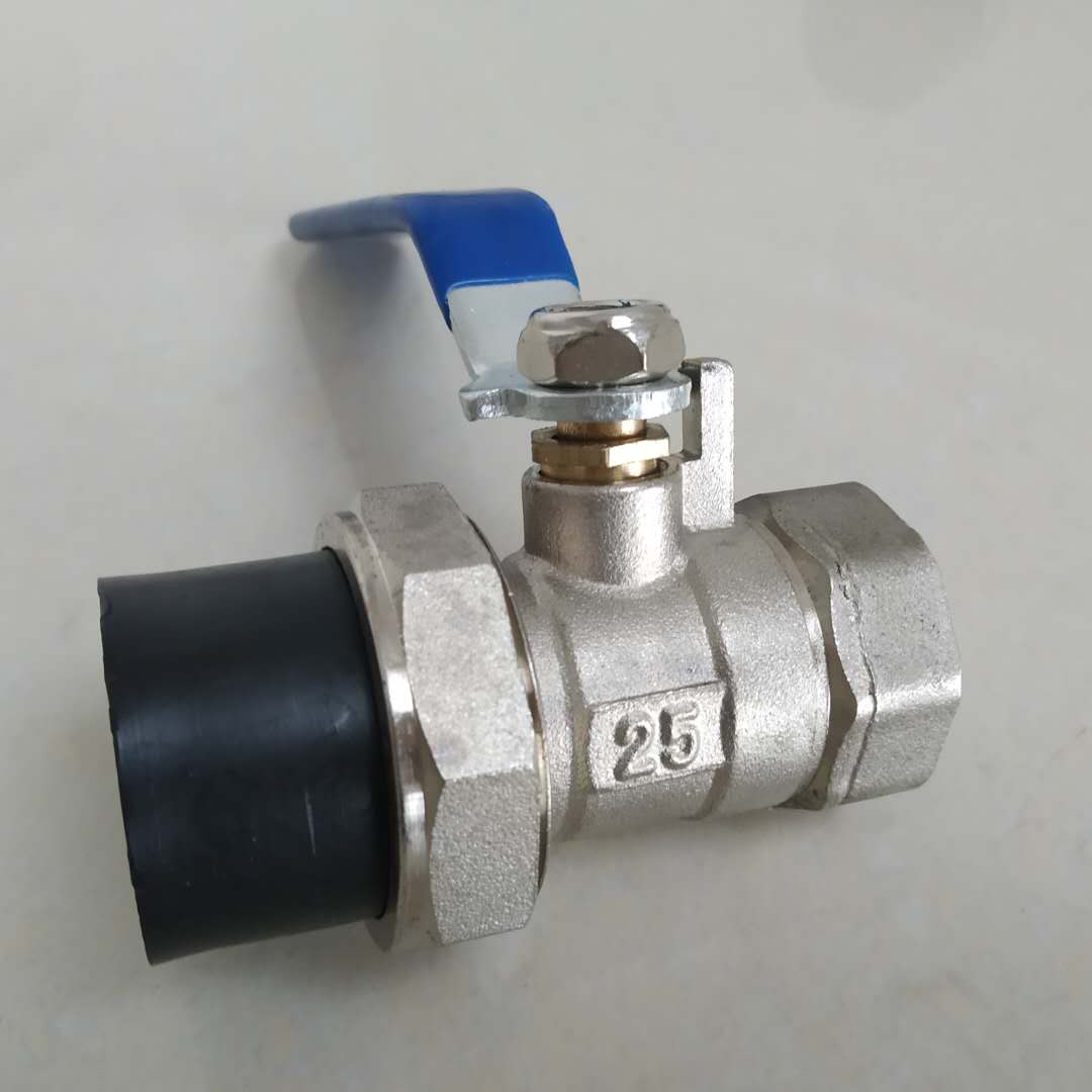 PE双活接球阀4分20全铜阀门6分25家用1寸32热熔黑色自来水管开关