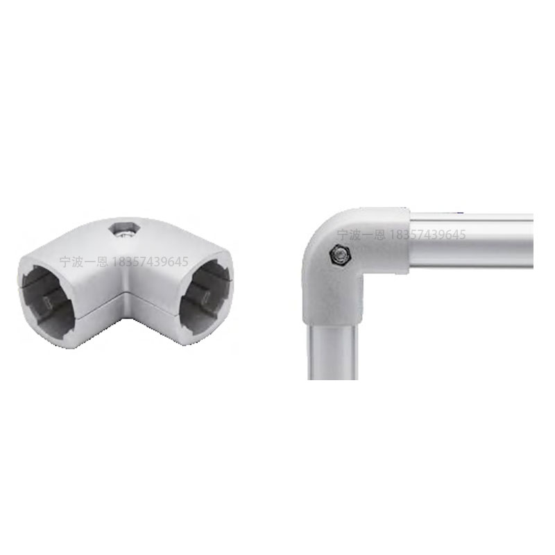 90度外接头/D28mm第三代线棒铝合金精益管连接件型材铝管圆管配件