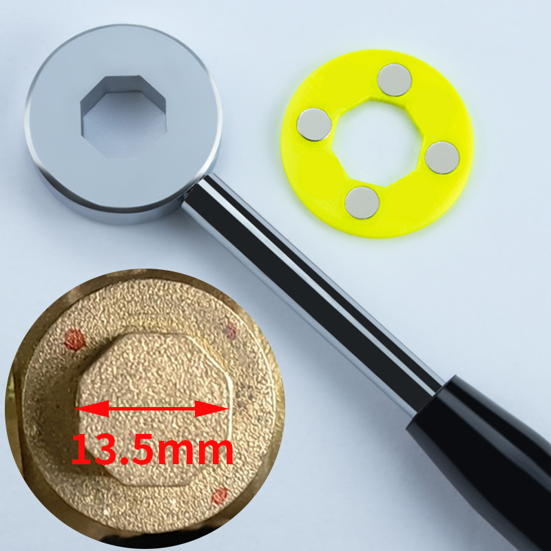 八边形暖气阀门钥匙水表前磁性八角锁闭阀通用表前自来水阀门开关