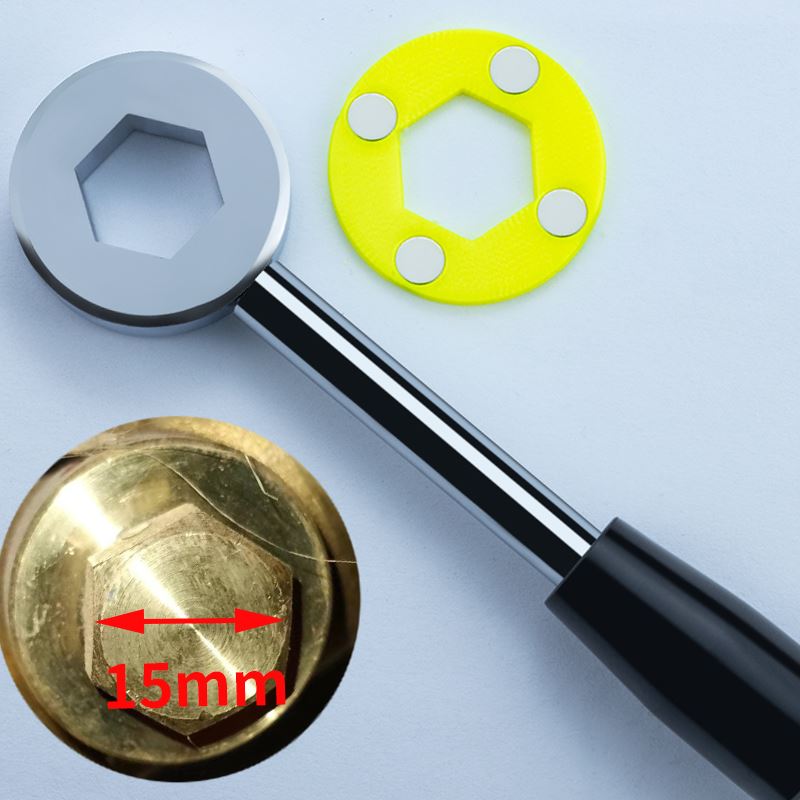 六边方形暖气阀门开关钥匙自来水锁闭阀供暖表前磁性通用磁力扳手
