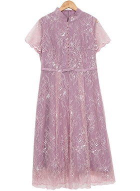 六礼LOOLAYY精选品牌女装高端时尚气质百搭粉色连衣裙A2-17067