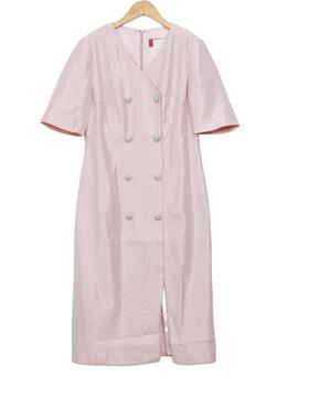 六礼LOOLAYY精选品牌女装高端时尚气质百搭粉色连衣裙A1-17322