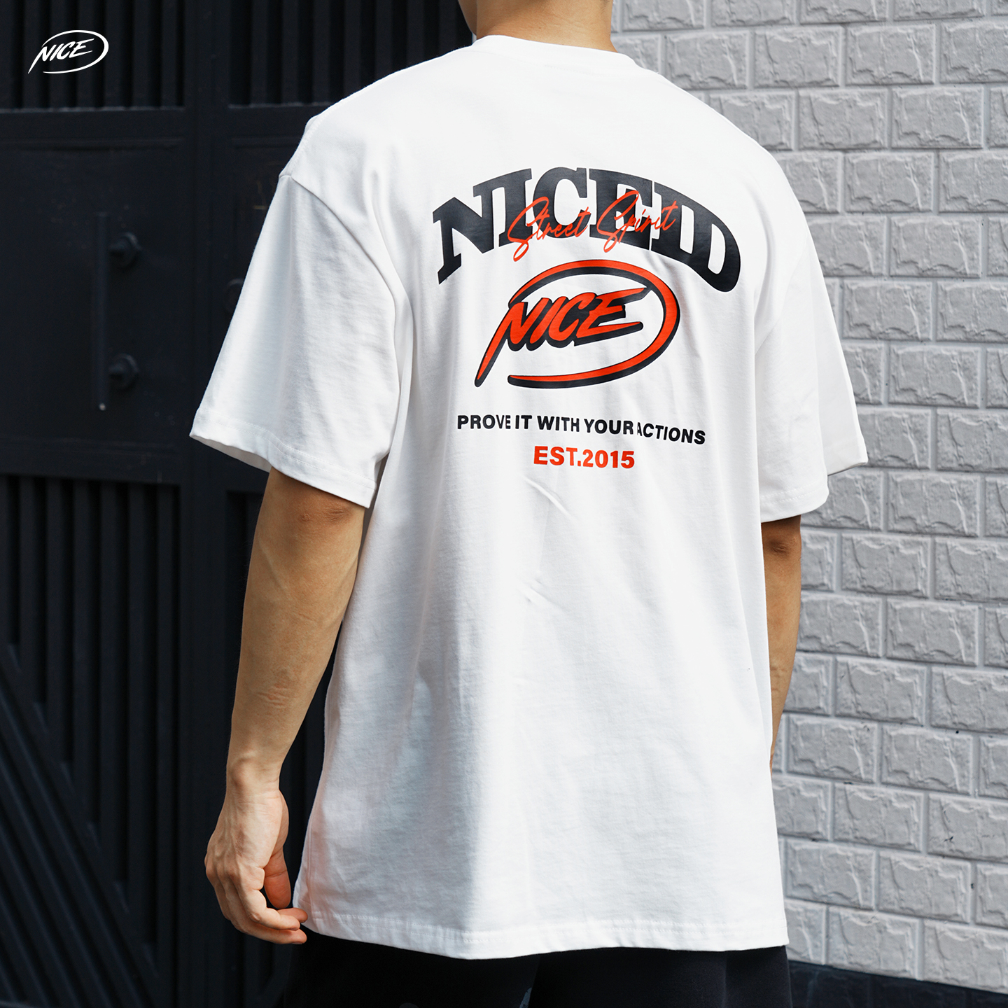 NICEID NICE 圆领运动美式T恤百搭潮流宽松小领口篮球短袖男女