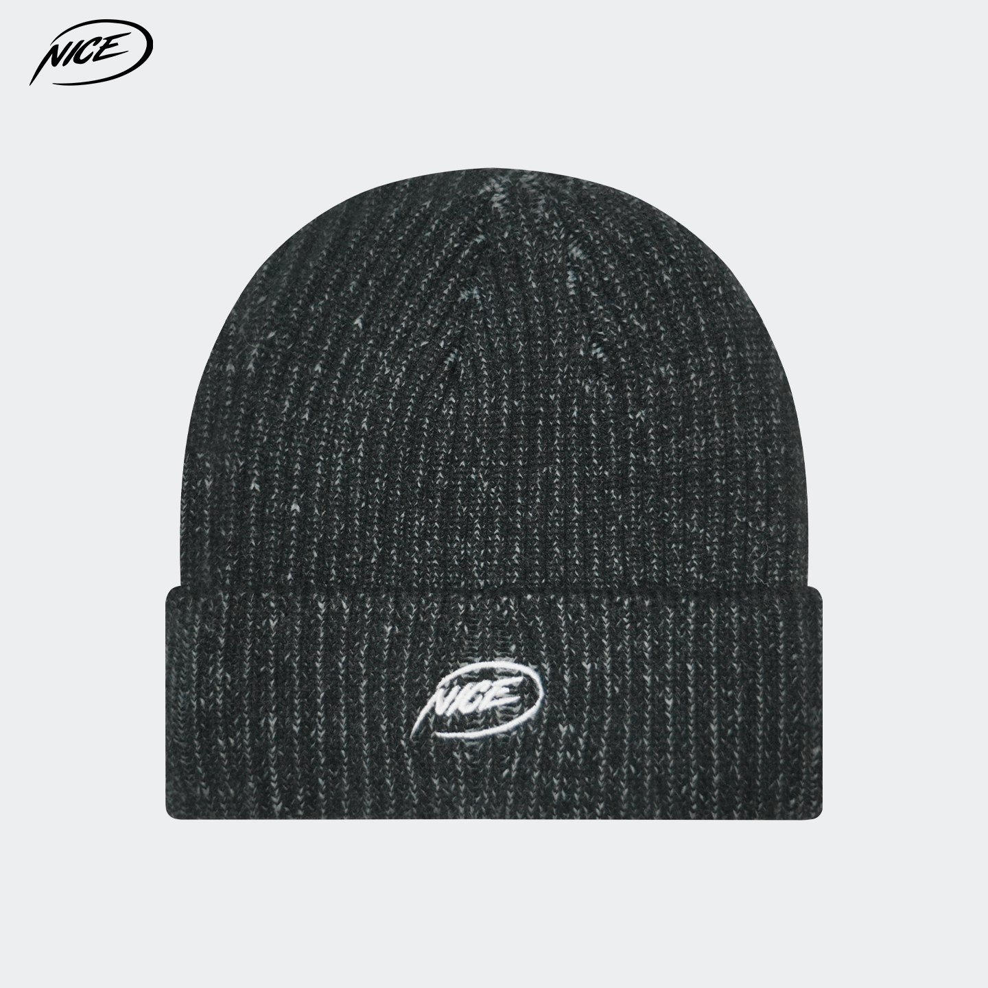 NICEID NICE经典LOGO冷帽毛线针织立体刺绣男女冬季保暖大头围