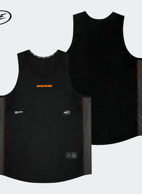 NICEID NICE小LOGO运动背心篮球训练服实战运动速干宽松无袖上衣