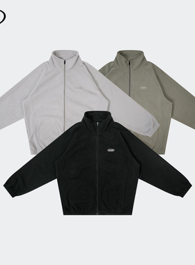 NICEID NICE运动外套宽松立领摇粒绒全拉链拼接篮球训练服保暖