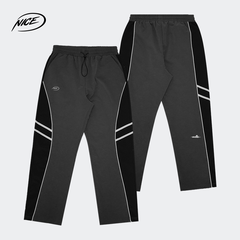 NICEID NICE运动裤男春秋款宽松直筒长裤刺绣LOGO篮球训练裤