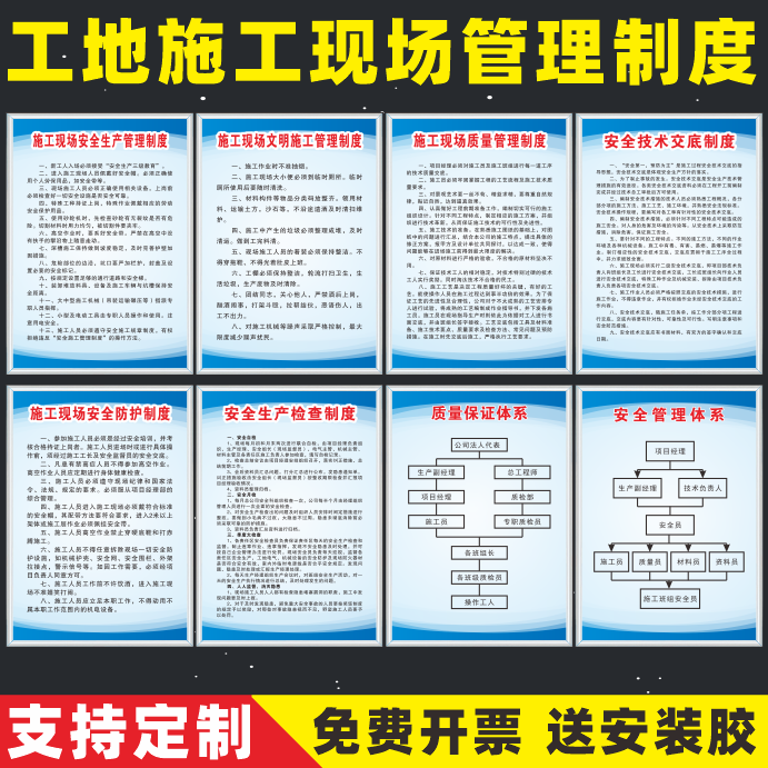 建筑工地施工现场安全管理制度牌文明施工安全生产体系防护警示牌施工现场闲人免进质量技术交底标识牌八大员-封面