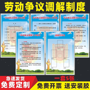 劳动人事争议调解制度牌人力资源劳务派遣公司争议调解工作流程程序委员会职责调解员行为规范办证审核制度牌