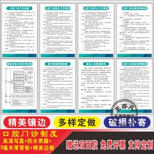 口腔门诊规章制度牌口腔科牙科门诊中医诊所制度门诊部消毒工作制度医务人员传染病消毒医疗机构危废器械管理