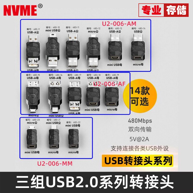 NVME转接头双向传输USB2.0A