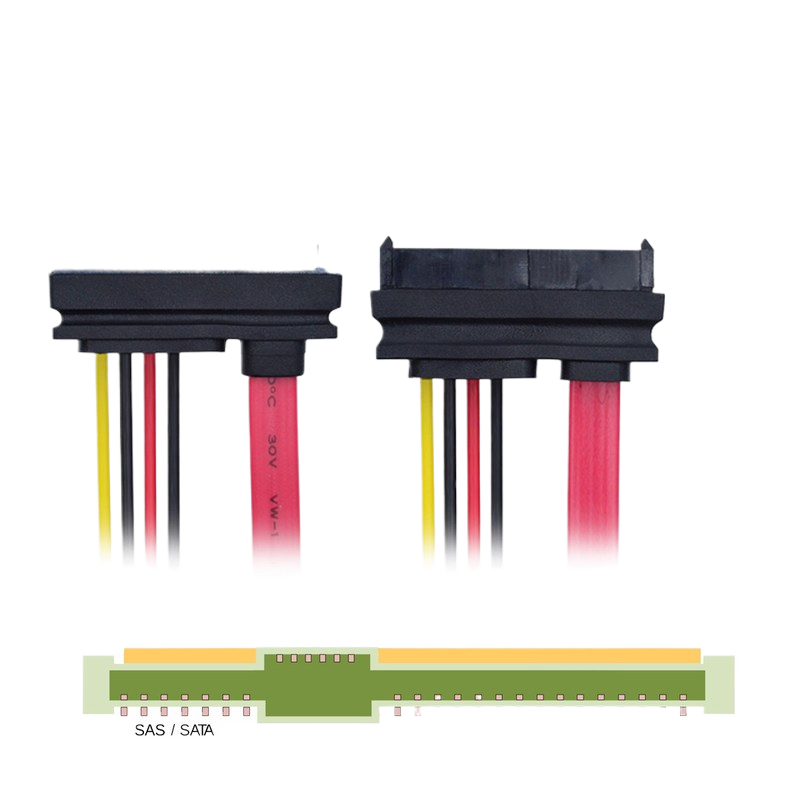 SAS硬盘接主板SATA转接头15PIN电源弯头90度SFF-8482 SAS转SATA线