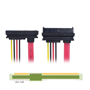 SAS硬盘接主板SATA转接头15PIN电源弯头90度SFF-8482 SAS转SATA线