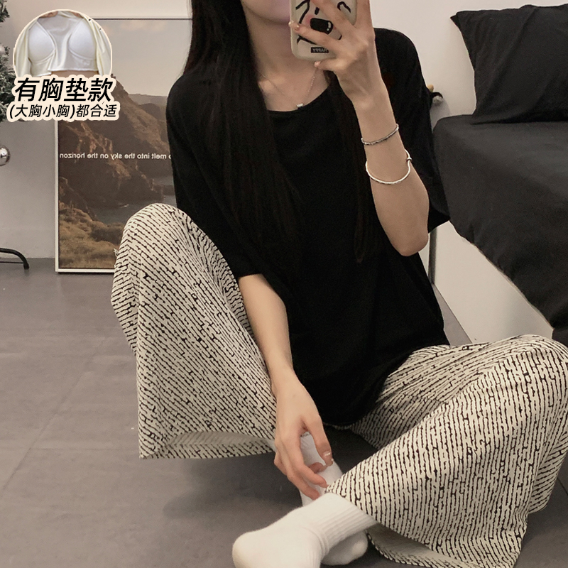 睡衣女款夏带胸垫短袖2025年新款