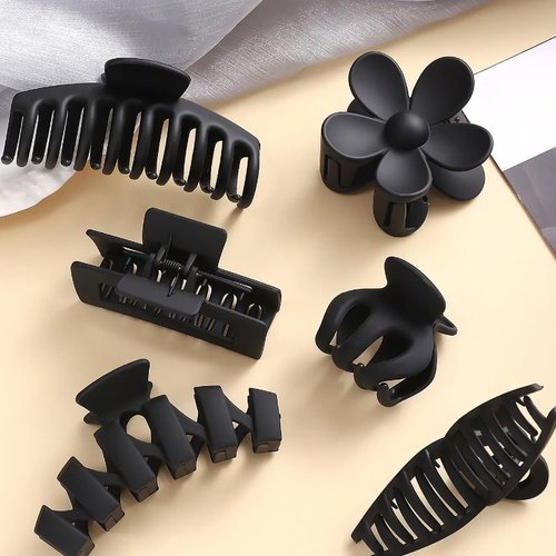 2025新款跨境时尚黑色盘发夹套装速卖通厂家直发发型工具包头神器