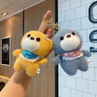 毛绒编织熊毛绒挂件抓机娃娃公仔批发抖音玩偶卡通钥匙扣
