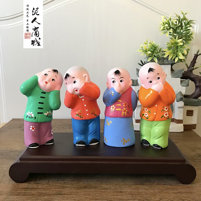 新品《四不:不听,不看,不闻,不说》中国特色手工艺品