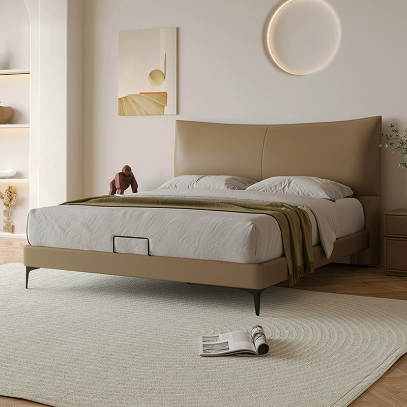 天禧派真皮实木双人床