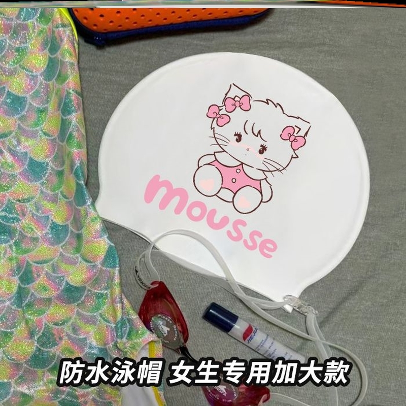 成人弹力帽不可爱库长发女洛高硅胶女防水款游泳泳帽加大米勒头