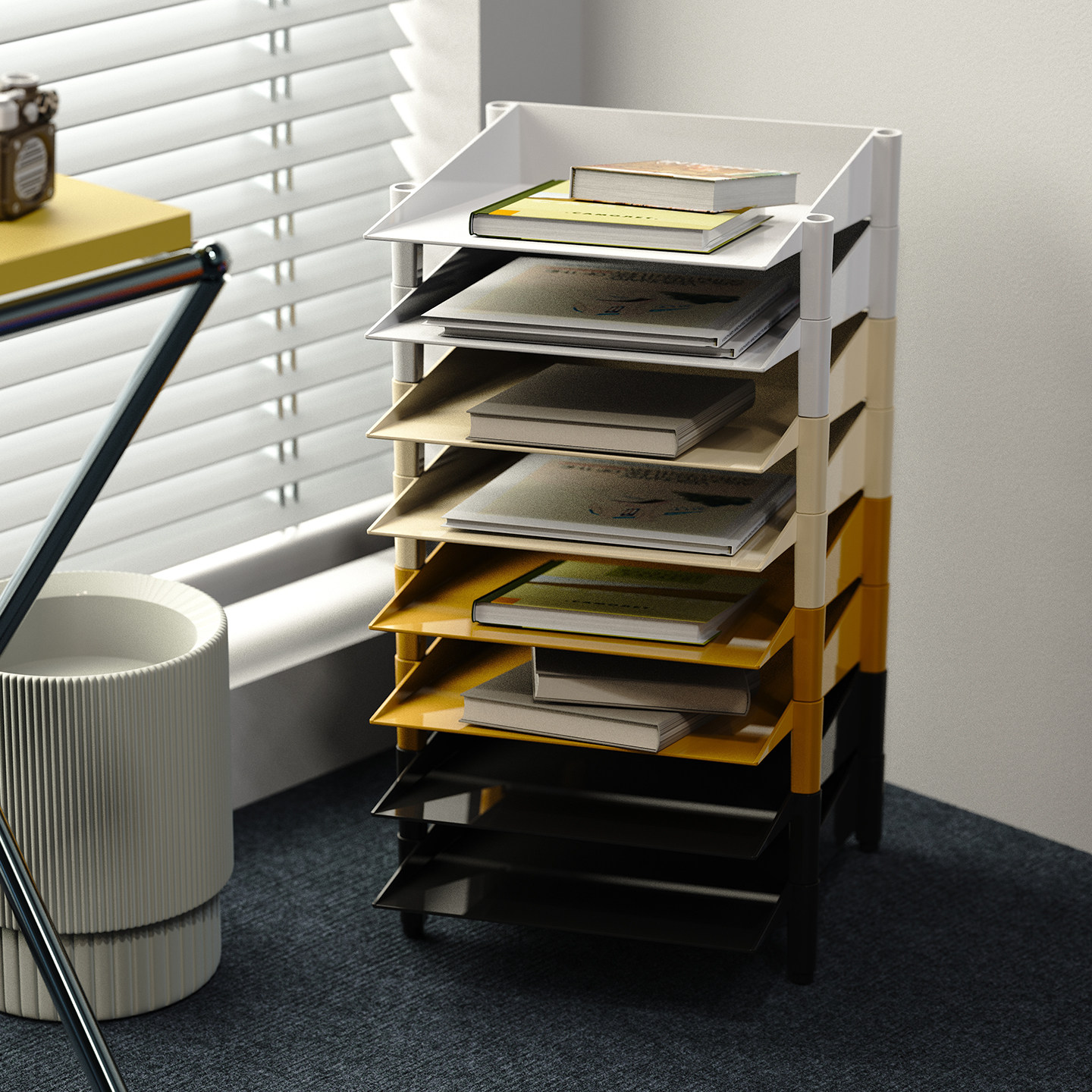 XEMO孟菲斯多层桌面收纳盒办公文件整理架书桌置物架可叠加多巴胺,收纳整理,桌面收纳盒,淘宝优惠券,粉丝福利购,淘宝优惠卷