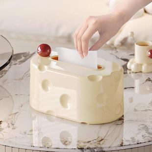 客厅茶几摆件餐桌抽纸盒 纸巾盒家用高档轻奢高级感创意趣味壁挂式