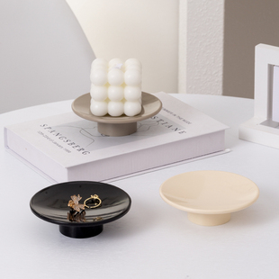 XEMO北欧ins风高脚托盘果盘零食盘家居纯色桌面香薰收纳盒