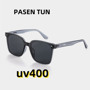 帕森豚黑色方框uv400防紫外线墨镜偏光太阳眼镜男士 2025新款 开车
