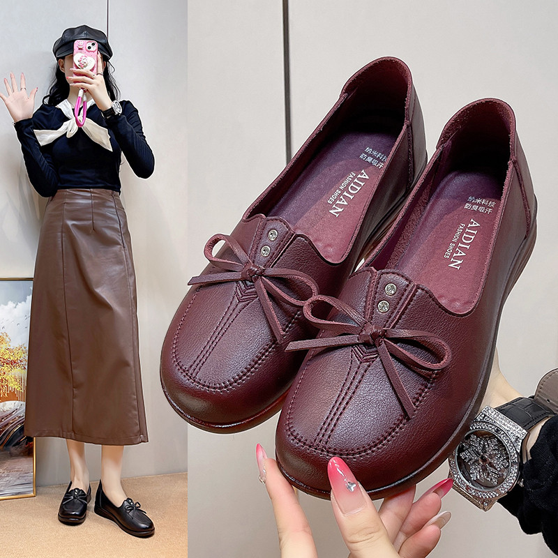 爆款蝴蝶结豆豆鞋女2026春季新款妈妈鞋女时尚百搭休闲软底单鞋女,女鞋,乐福鞋（豆豆鞋）,淘宝优惠券,粉丝福利购,淘宝优惠卷