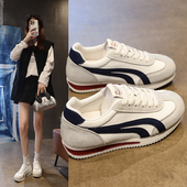 厚底德训鞋 女时尚 女2026春季 爆款 新款 拼色小白鞋 百搭休闲运动鞋 女