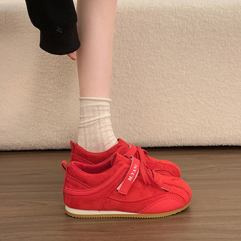 爆款复古红色德训鞋女2026春季新款单鞋女时尚百搭休闲运动阿甘鞋,女鞋,德训鞋,淘宝优惠券,粉丝福利购,淘宝优惠卷