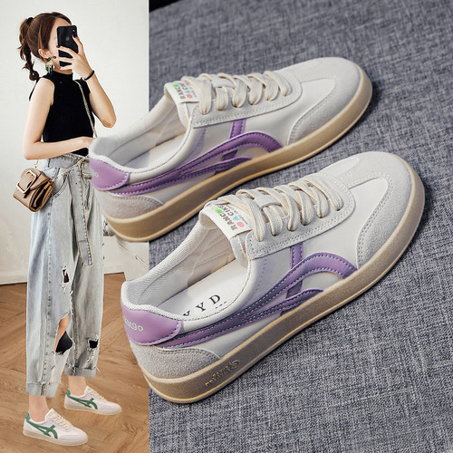 休闲平底圆头德训鞋软底软面