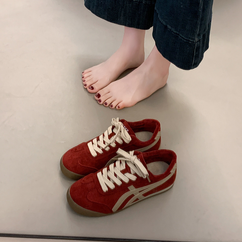 爆款加绒复古德训鞋女2025冬季新款红色百搭软底运动休闲鞋阿甘鞋,女鞋,德训鞋,淘宝优惠券,粉丝福利购,淘宝优惠卷