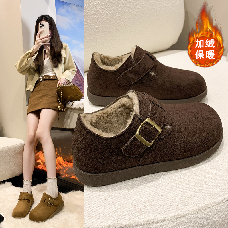 勃肯鞋女2025秋冬新款加绒时尚