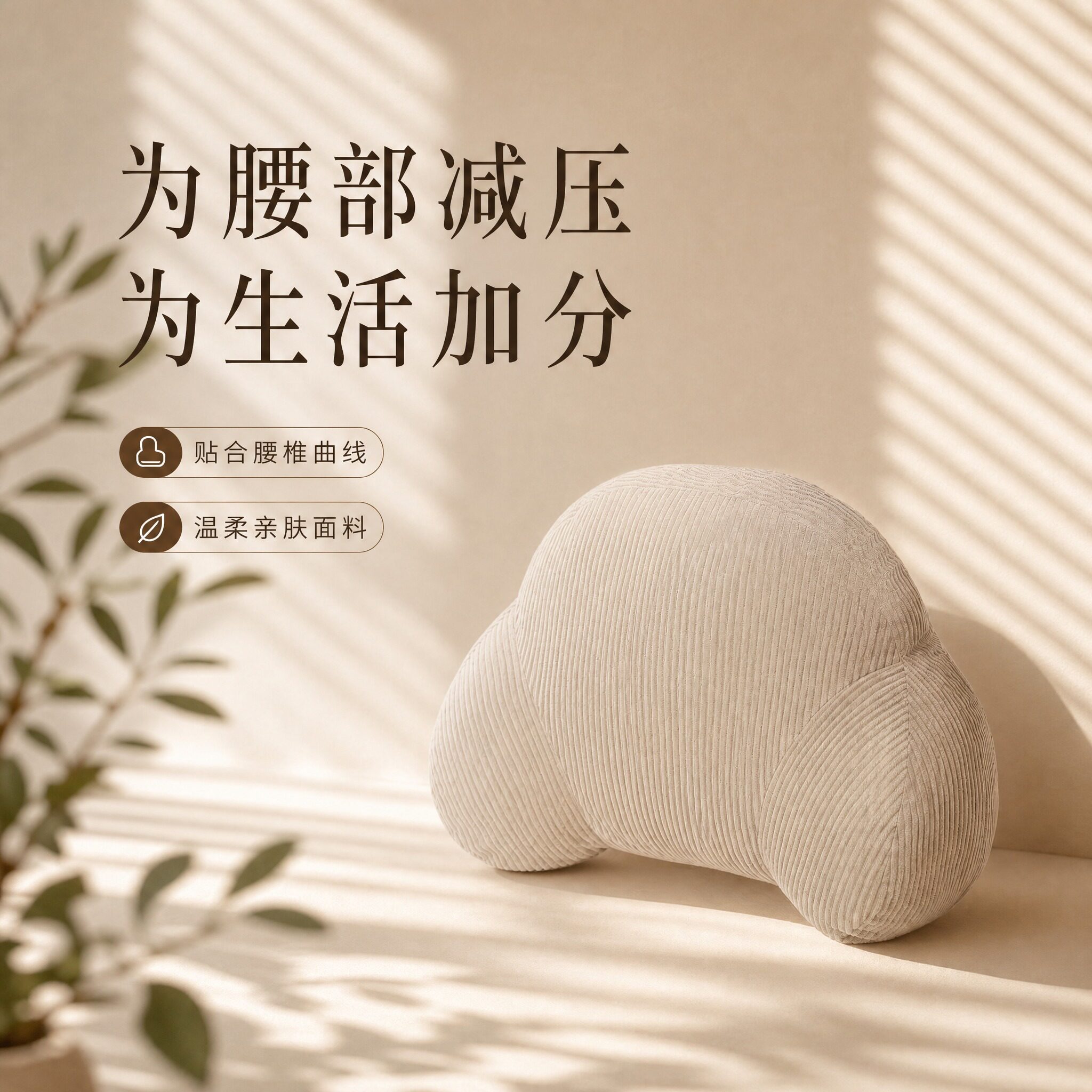 办公室座椅护腰靠枕工位久坐后背靠垫汽车腰枕沙发抱枕腰托可拆洗