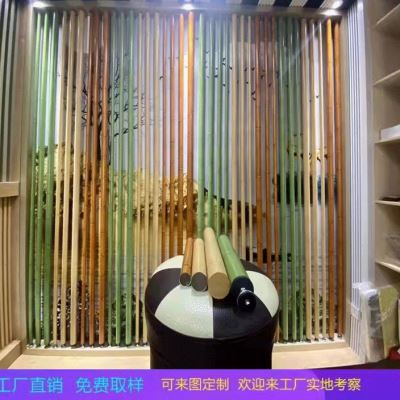 厂竹节木纹铝合金空心圆管新型天花吊顶材料仿竹管餐厅隔断装饰促