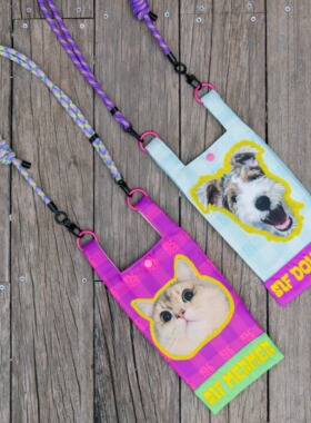 SIFMERMER户外轻便运动尼龙绳可调节斜挎防泼水迷你印花手机包