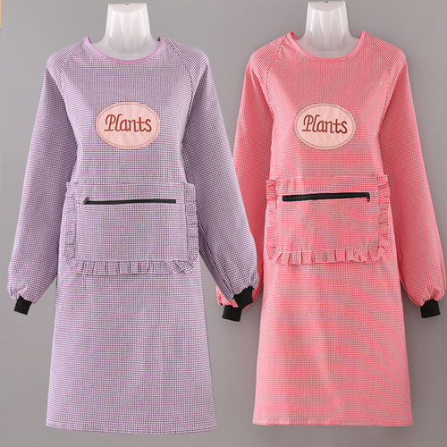 纯棉韩版是防污罩衣长袖围裙