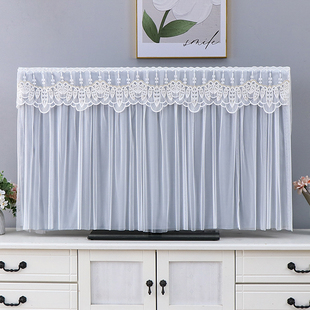 液晶电视机防尘罩套盖布开机不取蕾丝电视套65寸75寸挂式 简约现代