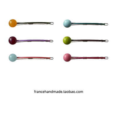 韩国正品GRAIN de BEAUTE大号马尾夹横夹可爱糖果奶油色圆球发夹