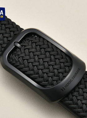 海澜之家针扣皮带男士帆布腰带2025新款学生军训战术弹力编织裤带