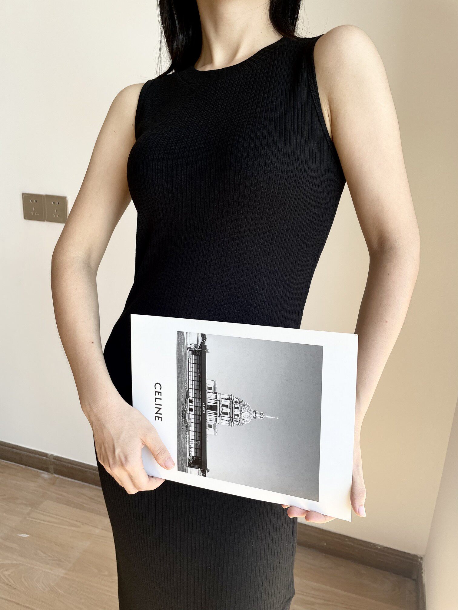 黑色针织修身连衣裙女无袖针织单穿打底百搭时尚纯色欧美风长裙