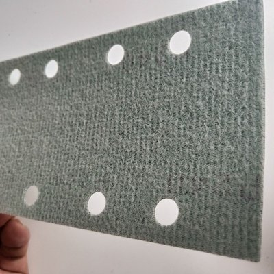 植绒背绒方形95*180砂纸干磨砂纸C8孔绿色3+2+3自粘耐磨长条沙皮
