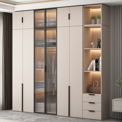 金斗满仓轻奢简约现代玻璃门衣柜