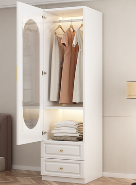 衣柜家用卧室酒店网红款实木民宿柜子现代简约玻璃小户型公寓衣橱