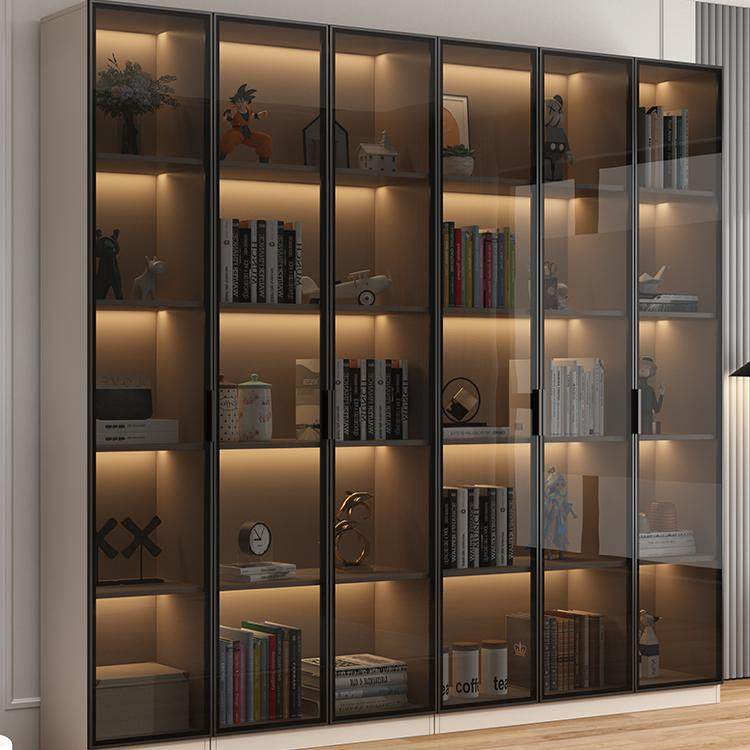 书柜带玻璃门置物收纳落地客厅手办展示柜组合实木定制奶油风书架,住宅家具,单个书柜,淘宝优惠券,粉丝福利购,淘宝优惠卷