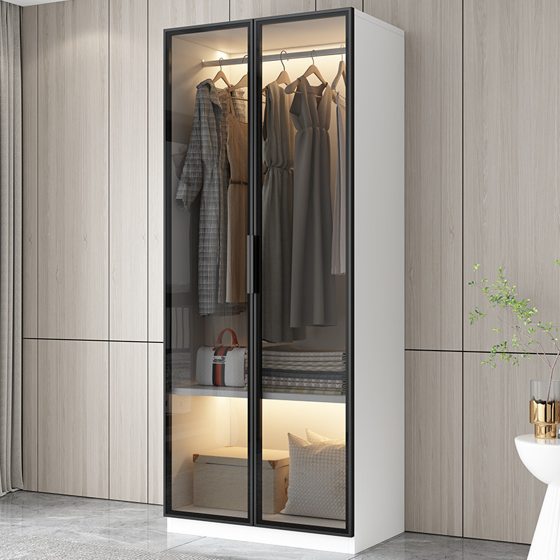 衣柜家用卧室网红款酒店现代简约实木玻璃衣橱定制民宿小户型柜子,住宅家具,独立衣柜,淘宝优惠券,粉丝福利购,淘宝优惠卷